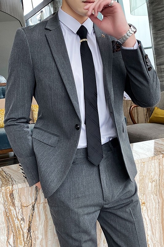 男士修身西服两件套英伦帅气西装新郎结婚礼服商务潮LJT817-P200,男装西服套装,星座1012