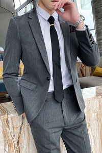 男士修身西服两件套英伦帅气西装新郎结婚礼服商务潮LJT817-P200图片