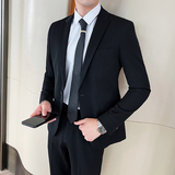 新款西装男套装两件套纯色修身西服新郎结婚礼服休闲1012-LJT803，男装西服套装，星座1012