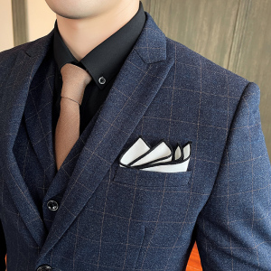 格子西装男套装三件套帅气商务婚礼服修身西服SJT851-P260图片 格子西装男套装三件套帅气商务婚礼服修身西服SJT851-P260图片
