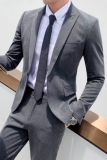 西装男套装两件套纯色商务修身职业休闲潮流LJT803-P220，男装西服套装，星座1012