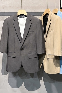 夏季男士西服小西装外套上衣七分袖中袖休闲薄款跑量款XZ01-P70图片