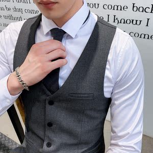 秋冬新款西装马甲时尚西服小坎肩伴郎正装礼服M805-P50图片