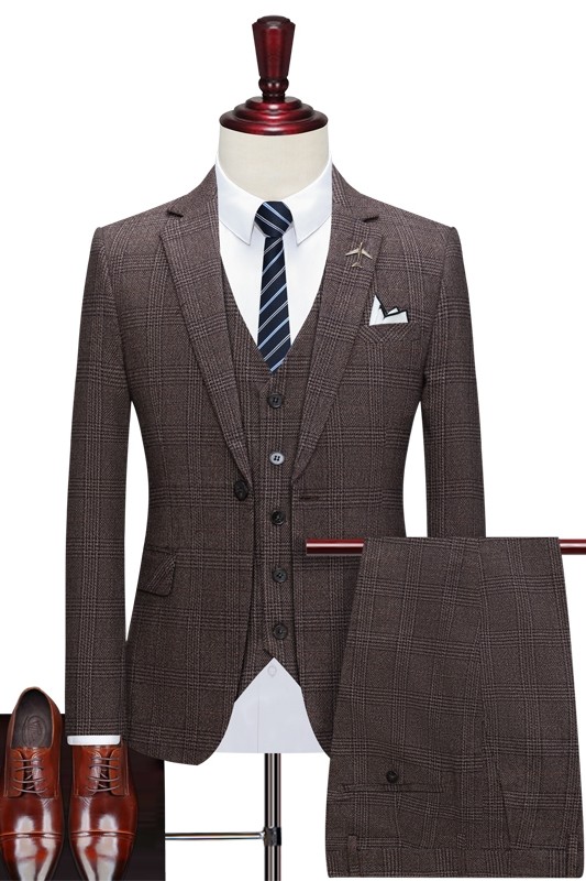 西装男套装三件套修身商务帅气英伦复古西服1012-SJT816-P260,男装西服套装,星座1012
