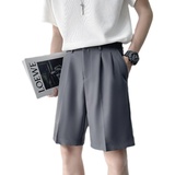 夏季直筒西装短裤帅气宽松五分裤轻熟直筒休闲裤子咖啡K119-P65，男装牛仔裤，星座1012