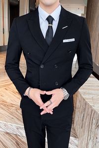 西装男套装修身双排扣结婚西服商务职业宴会礼服1012-SJT832-P260图片