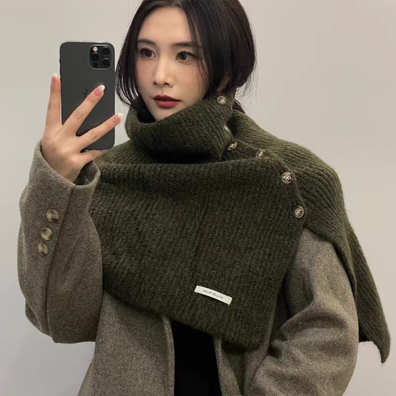 韩版开叉高领羊毛披肩围脖