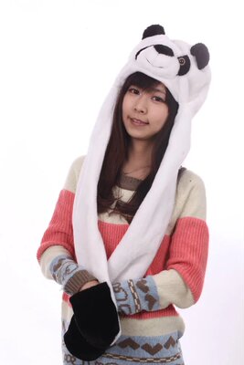 卡通动物儿童保暖护耳帽围巾手套