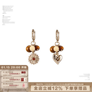 SUMIYAKI雏菊系列法式复古耳扣不对称耳环