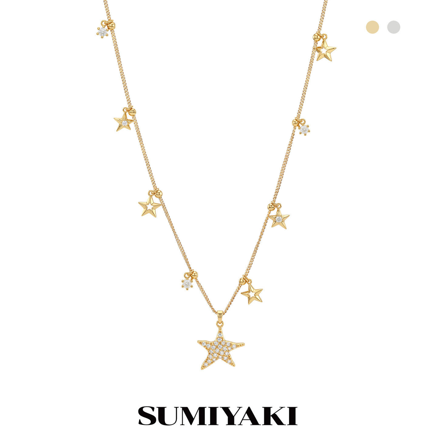 SUMIYAKI流星系列百搭设计锆石星星项链女配饰轻奢高级感叠戴配饰