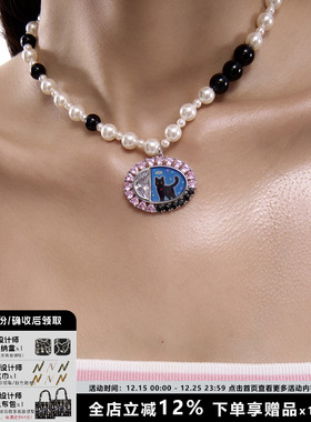 SUMIYAKI猫咪黑白珍珠项链