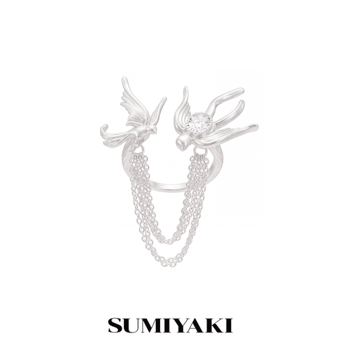 SUMIYAKI飞鸟系列复古流苏锆石戒指小众设计指环女情侣对戒高级感