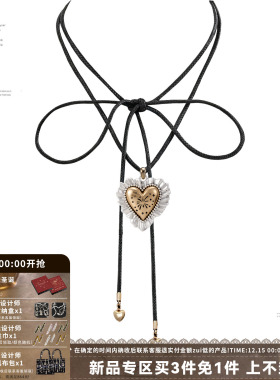 爱心项链女绑带锁骨链choker配饰