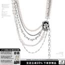 多层珍珠项链叠戴小众颈链明星同款 SUMIYAKI复古美式 明星同款