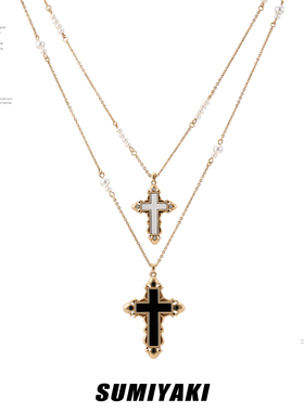 SUMIYAKI十字架双层项链可拆两条