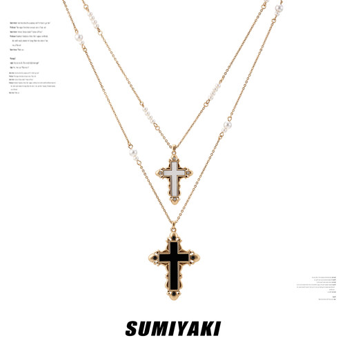 SUMIYAKI十字架双层项链可拆两条