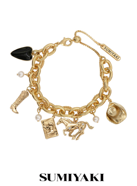 小马手链复古牛仔帽骑士靴手饰