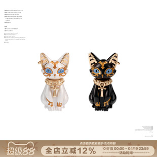 SUMIYAKI 原创生命之瞳系列 法老埃及猫咪耳环黑猫耳饰小众设计感