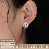 SUMIYAKI絮语系列蕾丝珍珠耳环多层小众设计感耳扣女精致