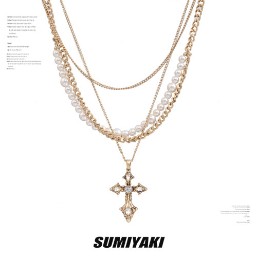 SUMIYAKI巴洛克珍珠十字架项链