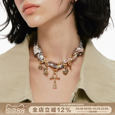 SUMIYAKI生命之匙十字架丝巾项链