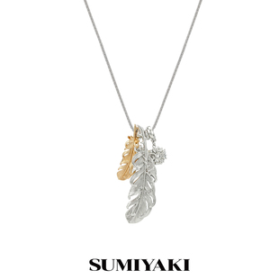 00开卖 3.8 羽毛叠戴项链毛衣链长项链通勤百搭女 SUMIYAKI
