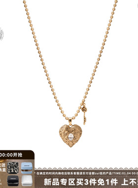 复古爱锁芯系列做旧爱心项链
