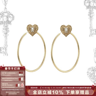 耳圈变耳钉!SUMIYAKI 爱锁芯系列爱心大圈耳环 可拆卸多戴法