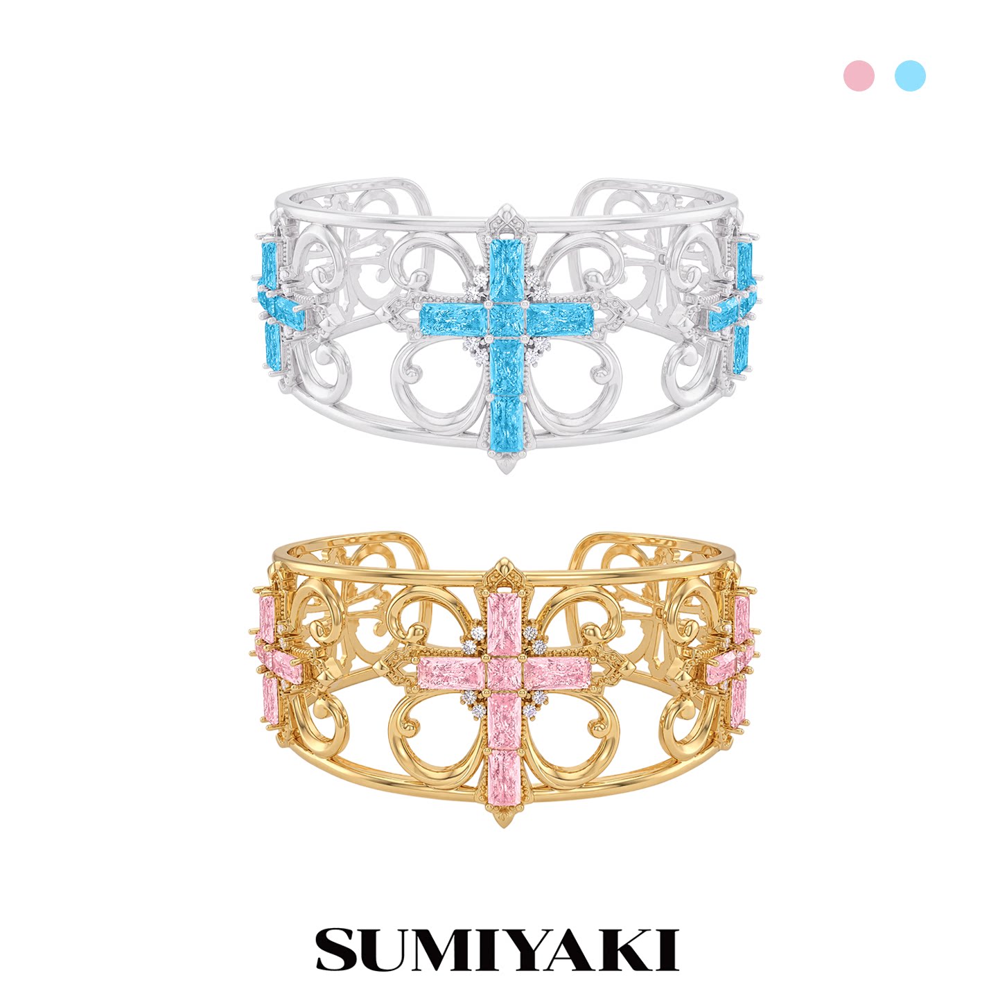 SUMIYAKI 绮梦系列十字架镂空手镯新款原创饰品女配饰设计感手饰图片