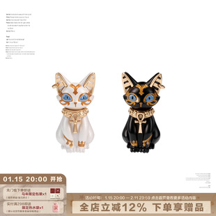 SUMIYAKI 原创生命之瞳系列 法老埃及猫咪耳环黑猫耳饰小众设计感