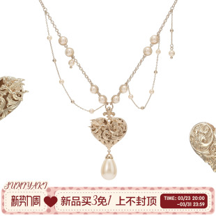 3.23 天使爱心 SUMIYAKI 双面浮雕爱心珍珠项链 00现货开卖