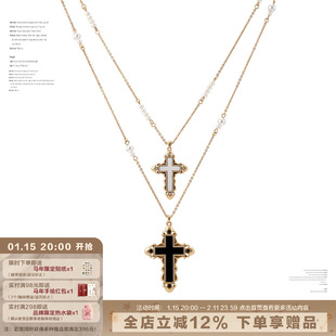 SUMIYAKI 十字架系列美式复古风双层项链小众颈链可拆两条
