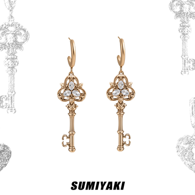 SUMIYAKI爱锁芯浮雕钥匙耳环
