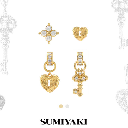 SUMIYAKI复古爱锁芯系列不对称耳环高级感轻奢首饰独特好看耳饰