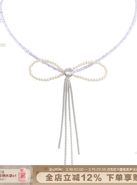 SUMIYAKI手工串珠蝴蝶结锁骨链
