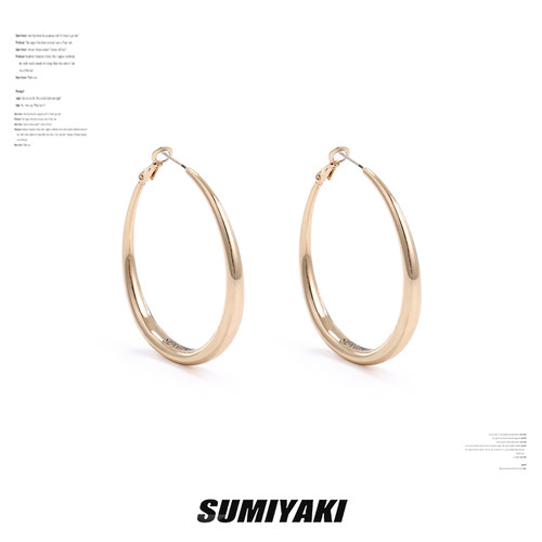 SUMIYAKI夸张圆圈素圈耳环女
