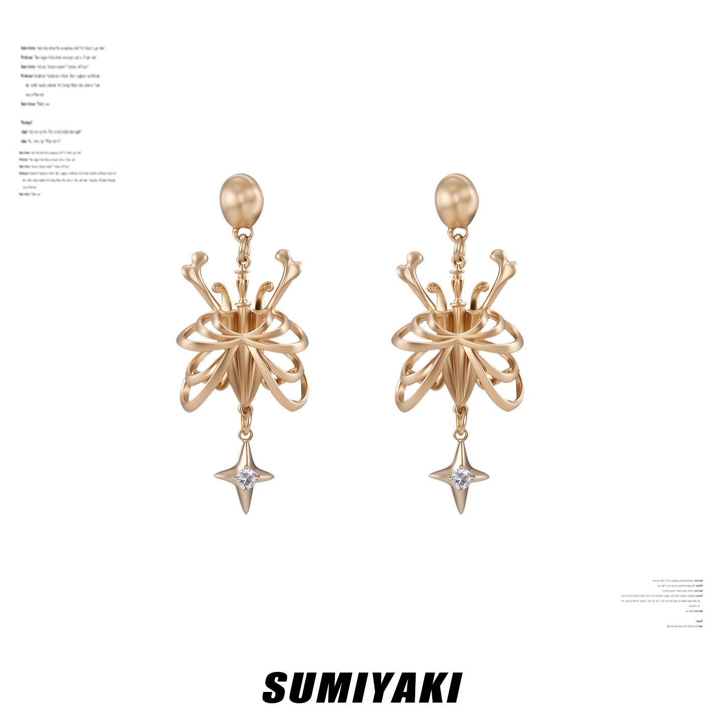 SUMIYAKI 蝶骨·共生系列镂空蝴蝶耳环s925银针耳饰女 - 实物图