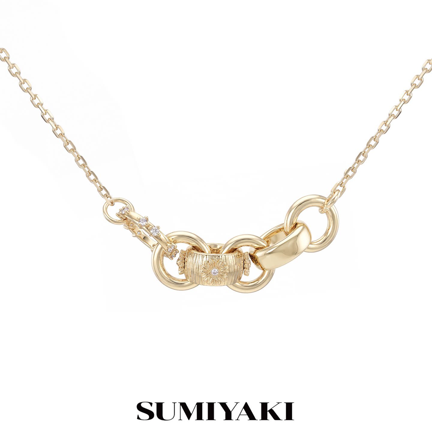 SUMIYAKI转念系列雏菊叠环项链女配饰小众设计感颈链轻奢饰品图片