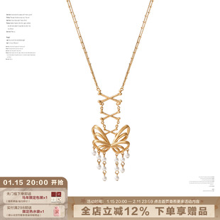 SUMIYAKI 蝶骨·共生系列镂空蝴蝶结项链轻奢锁骨链女款
