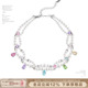 SUMIYAKI 彩虹锆石项链马卡龙y2k双层彩色珍珠项链choker 升级版