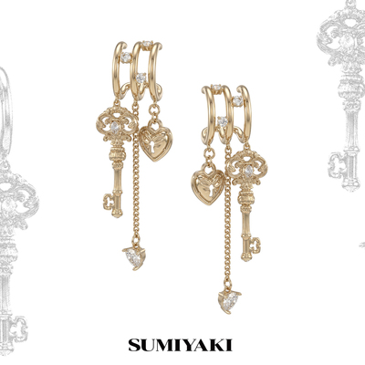 SUMIYAKI爱锁芯三层叠戴耳环