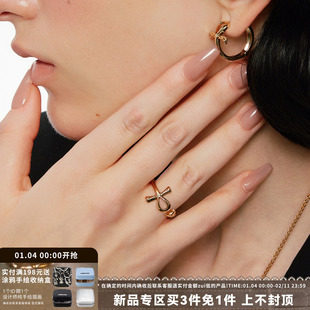 SUMIYAKI 安卡系列十字架戒指简约可开口调节