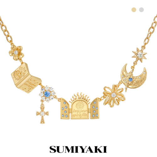 SUMIYAKI吉普赛系列复古金色项链度假风月亮锁骨链高级感轻奢
