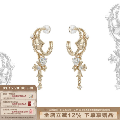 SUMIYAKI 爱锁芯系列 双层耳环高级感轻奢耳饰小众设计感耳饰女