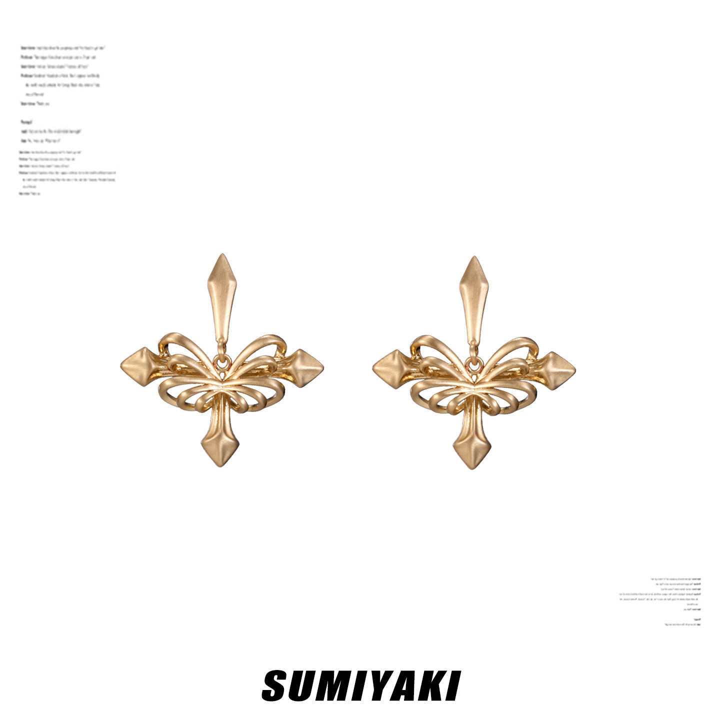 SUMIYAKI蝶骨·共生系列镂空蝴蝶耳环高级感金色s925银针耳饰女