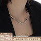 高级感项链 越简单越高级素链天花板金属风镂空个性 明星同款