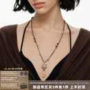SUMIYAKI 爱锁芯系列浮雕钥匙串珠编绳项链复古毛衣链女