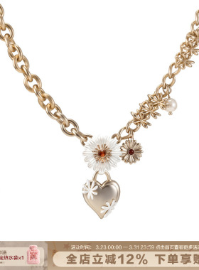 SUMIYAKI雏菊法式复古爱心项链