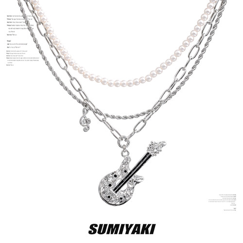 SUMIYAKI吉他珍珠双层项链