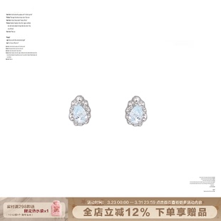 SUMIYAKI 蓝色清透小耳钉女耳饰s925银针